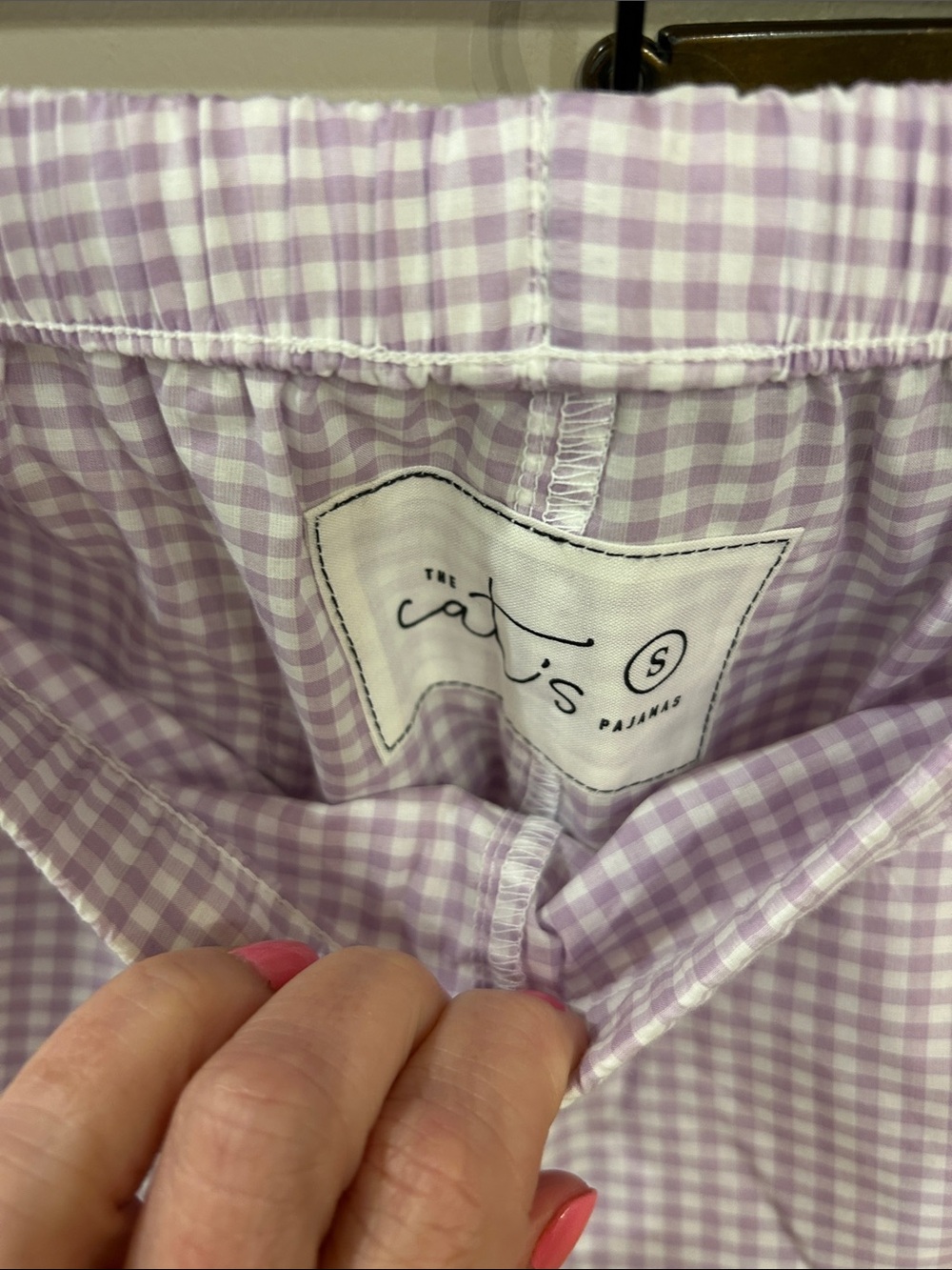 cit2 Lavender Gingham Short Pajama Set - Women's Sleepwear - Picture 8 of 9
